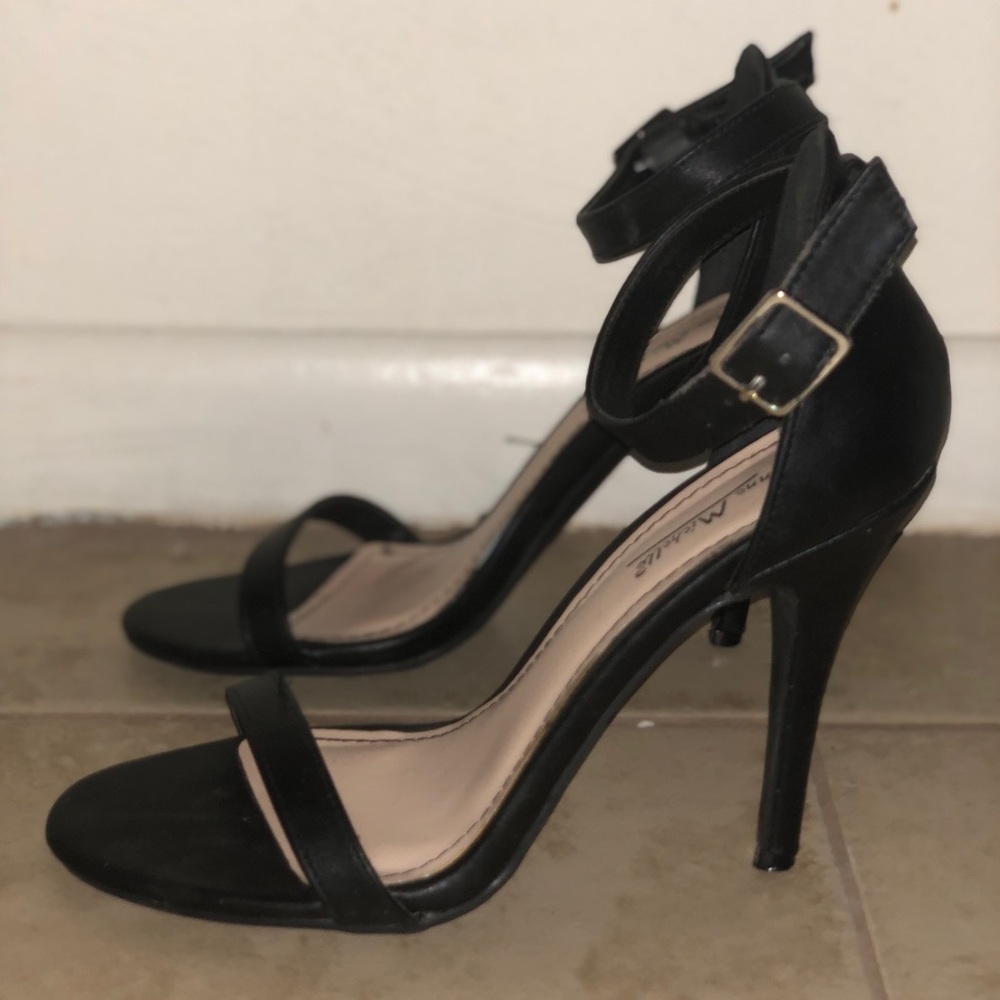 Black leather heel